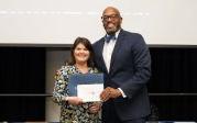 President Hemphill with Professor 佩奇O ' shaughnessy.