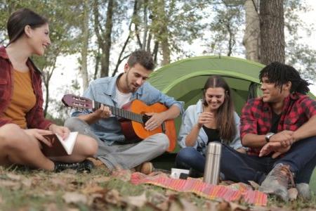 camping with friends